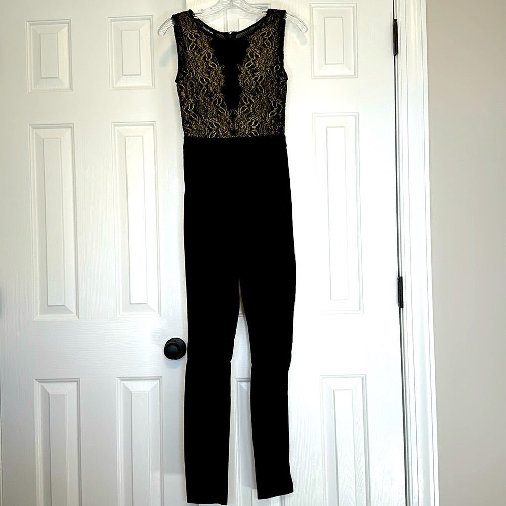 Bebe jumpsuit, black and gold, XXS